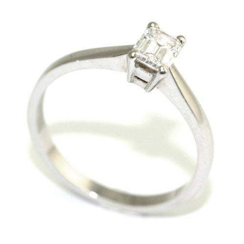 Platinum & Flawless Emerald Cut Diamond Engagement Ring 0.4ct DIF-Ogham Jewellery