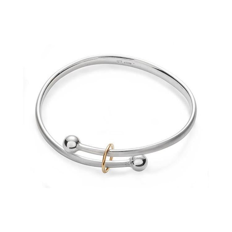 Poise Sterling Silver and 9ct Yellow Gold Bangle - 140040