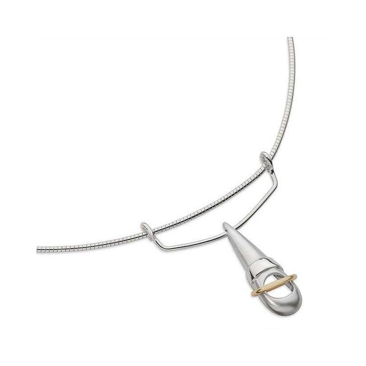 Poise Sterling Silver and 9ct Yellow Gold Necklace - 15040