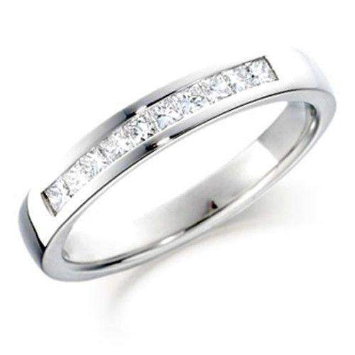 Princess Cut Diamond Half Eternity Ring 0.25ct in Gold, White Gold or Platinum - HET100-Ogham Jewellery