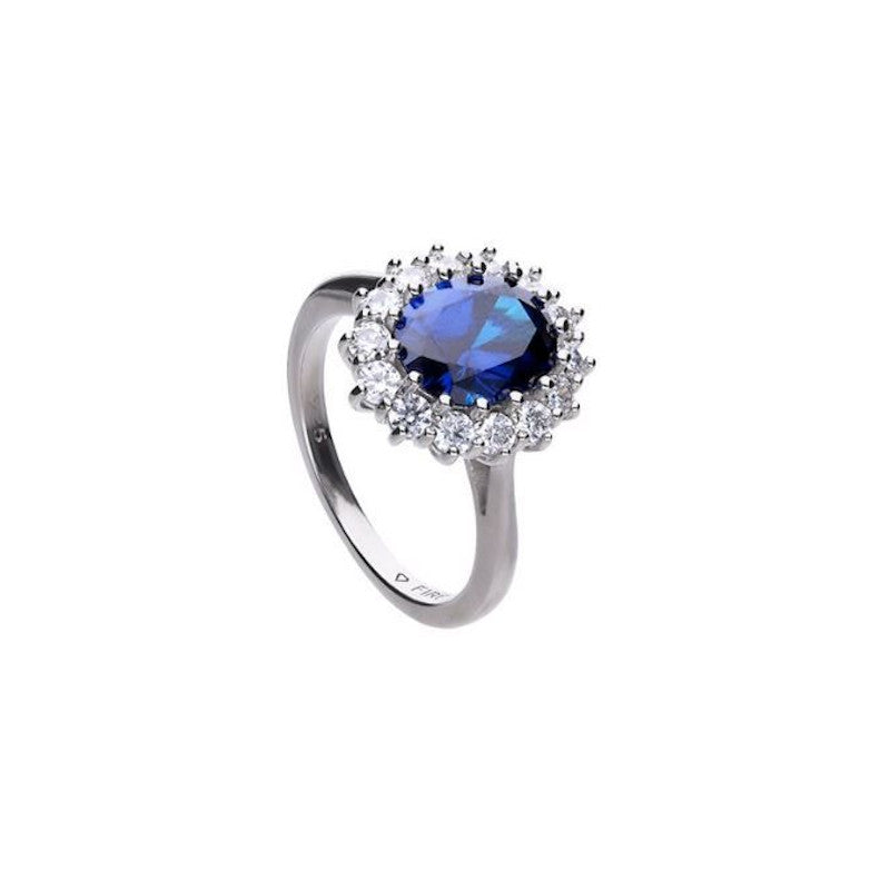 Blue Sapphire Coloured Oval Soltaire Ring - R3663