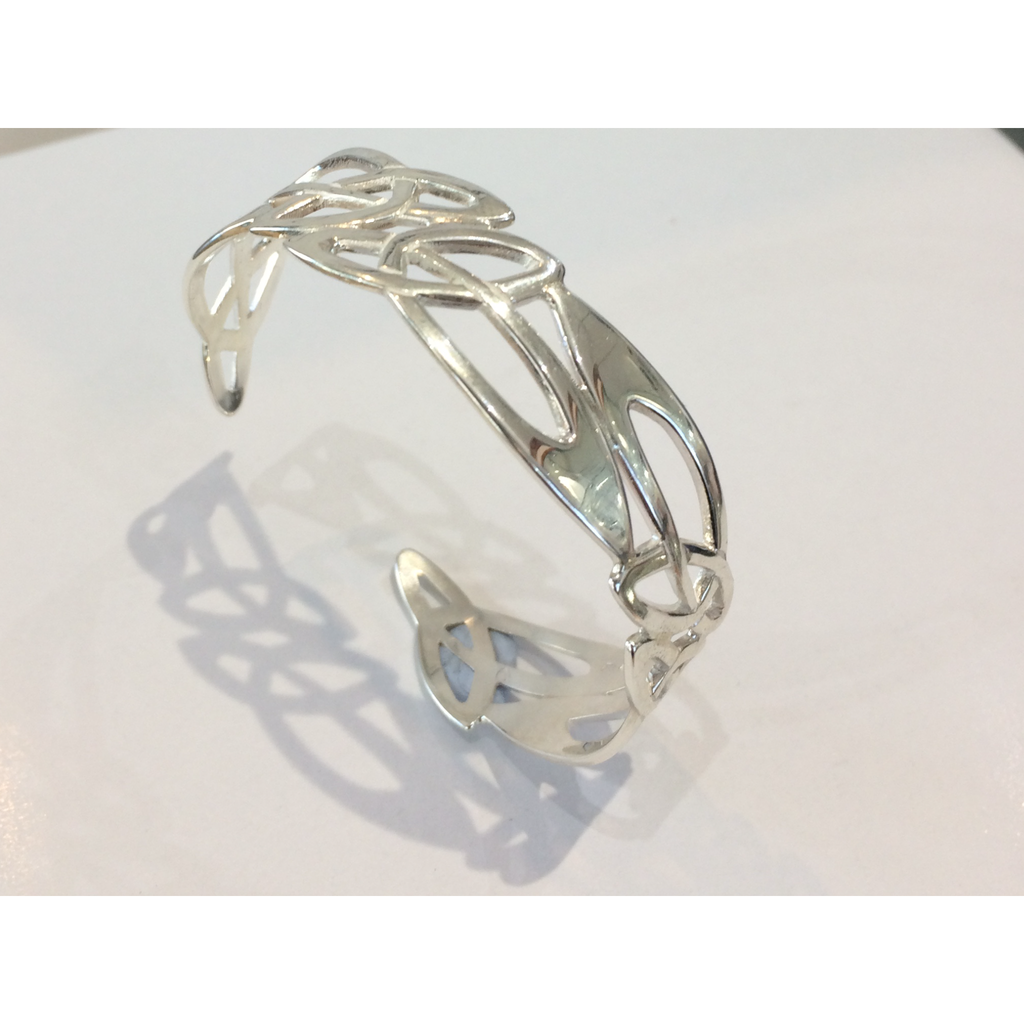 Sensational Celtic Sterling Silver Bangle.-Ogham Jewellery