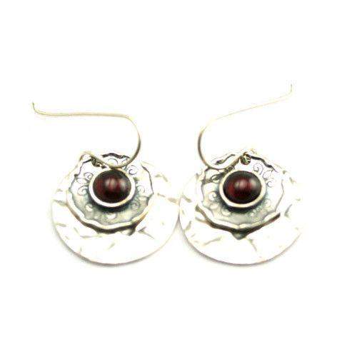 Shablool Designer Silver and Gemstone Earrings - E1335-Ogham Jewellery