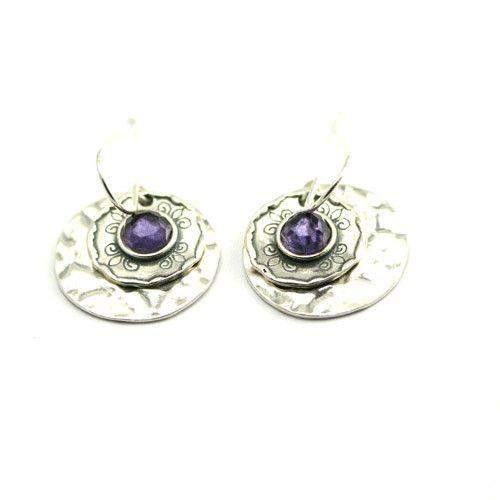 Shablool Designer Silver and Gemstone Earrings - E1335-Ogham Jewellery