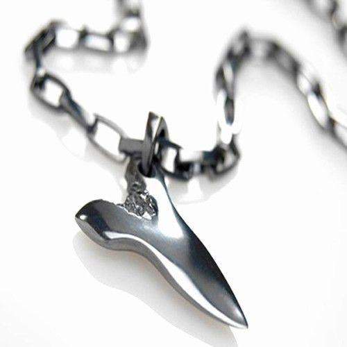 Shark Silver Mens Necklace-Ogham Jewellery