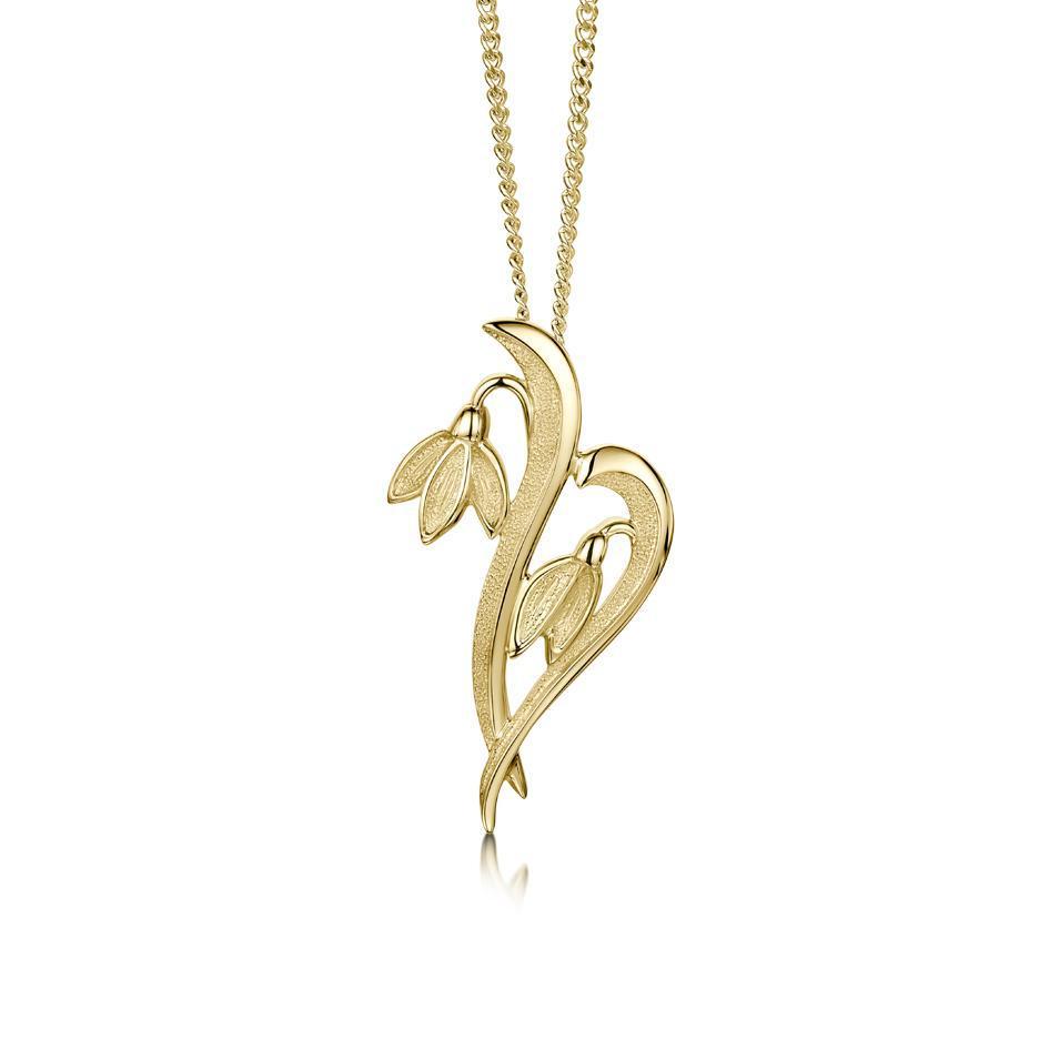9 Carat Yellow Gold Snowdrop Pendant P229 Ogham Jewellery