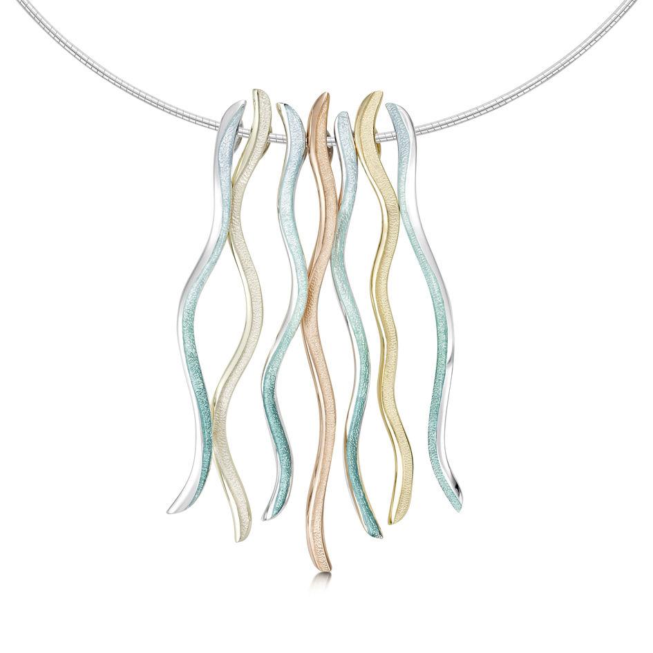 Sheila Fleet Atlantic Swell Silver And Gold Necklet - ESWRYNXXX170-Ogham Jewellery