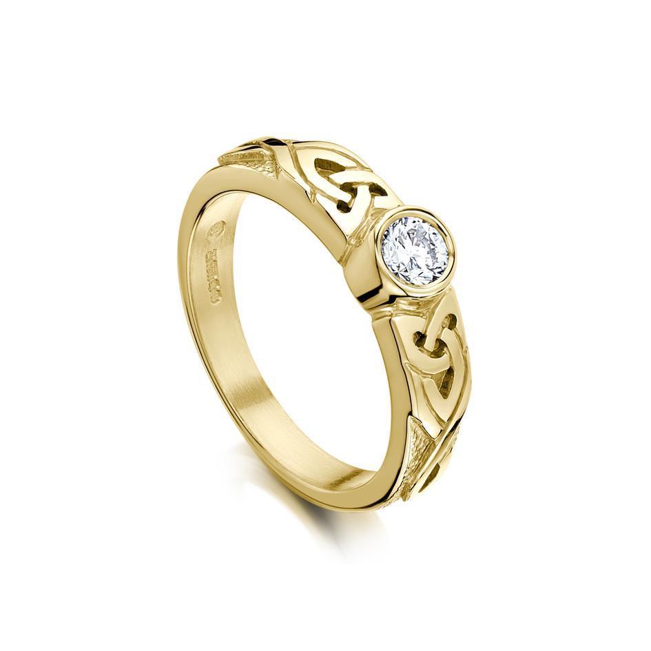 Sheila Fleet Celtic Engagement Ring (Gold, White Gold, Platinum or Palladium) - DR80 (Sizes J-P1/2)-Ogham Jewellery