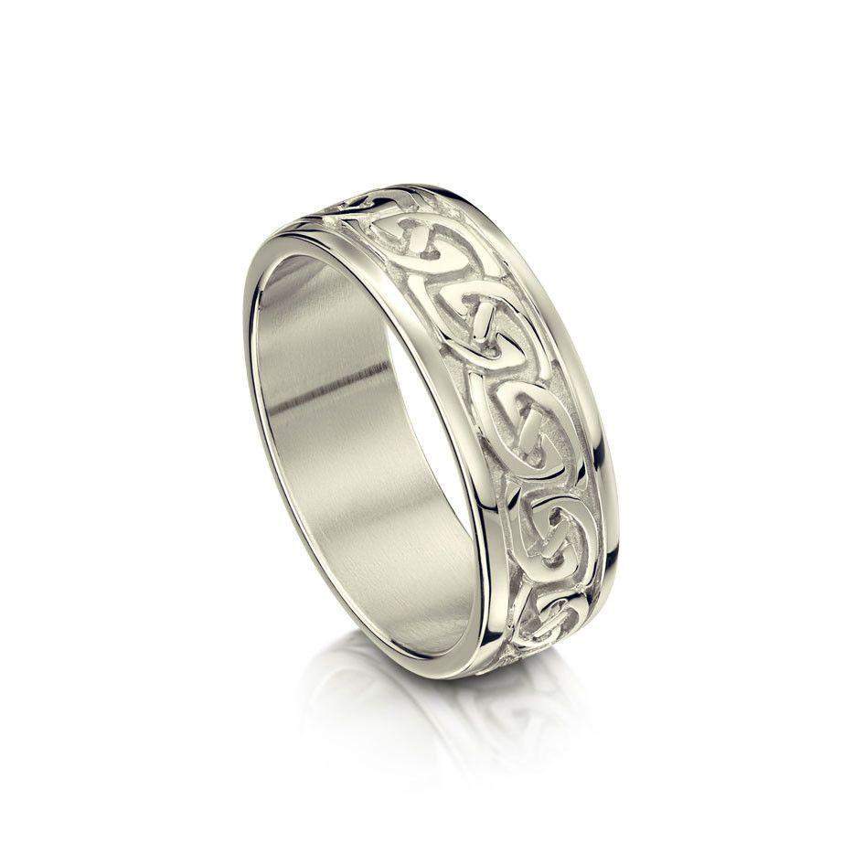 Mens silver knot ring top