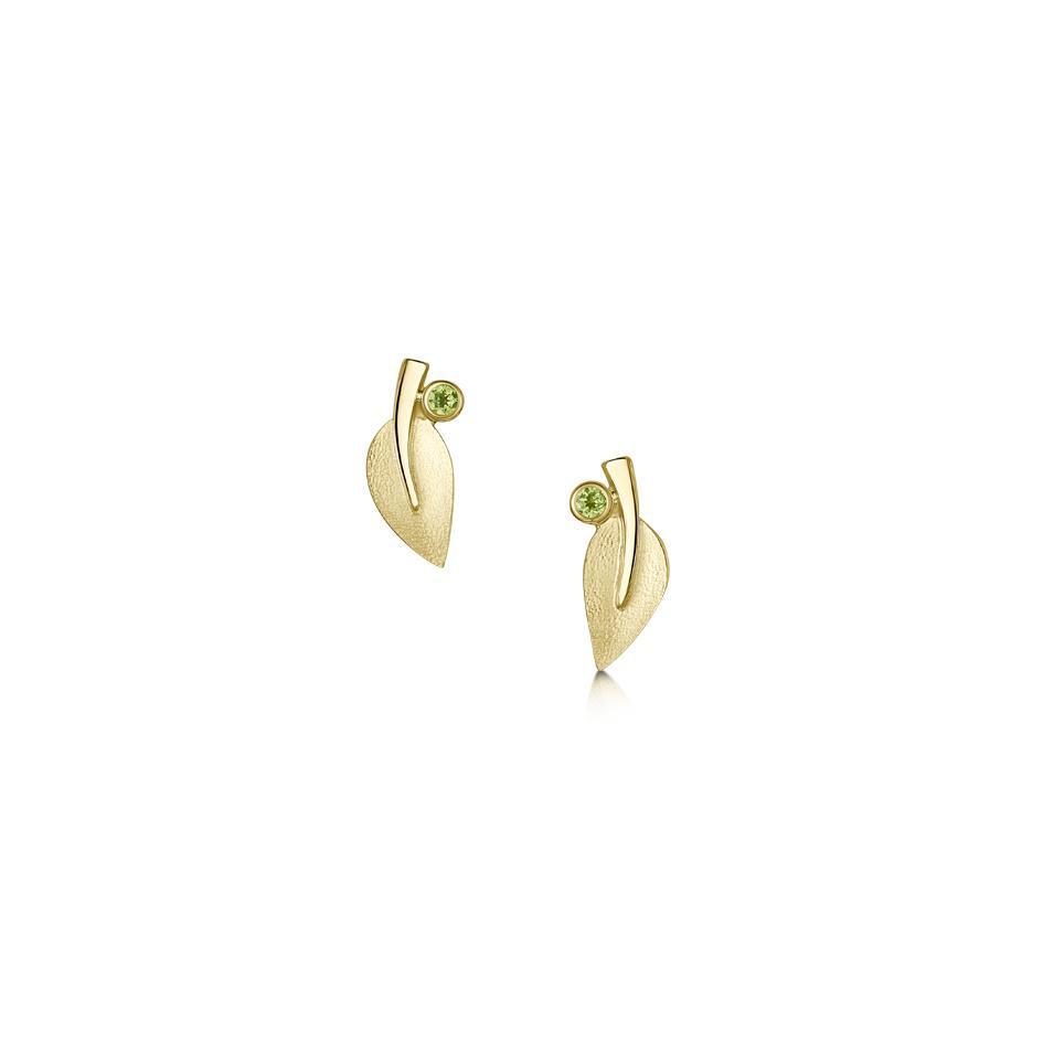 Sheila Fleet Gold Rowan Stud Earrings - SE0157P-Ogham Jewellery