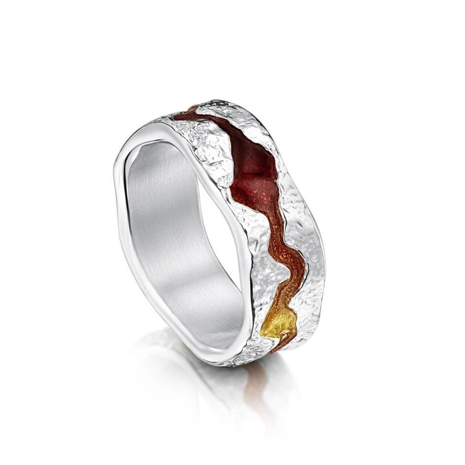 Sheila Fleet Lava Stream Ring - ERX218-Ogham Jewellery