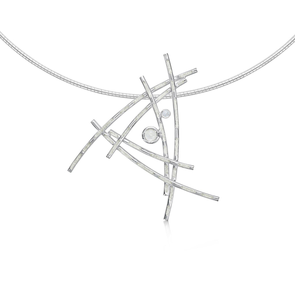 Sheila Fleet Morning Dew Silver Necklace - ESNX185-Ogham Jewellery