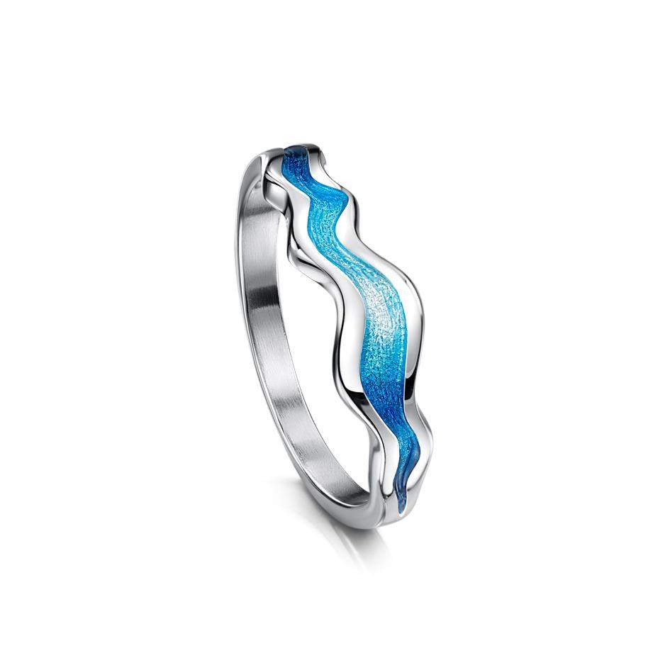 Sheila Fleet River Ripples Enamel Ring - ER87-Ogham Jewellery