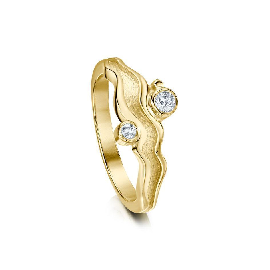 Sheila Fleet River Ripples Ring - Gold, Platinum or Palladium - DR88-Ogham Jewellery