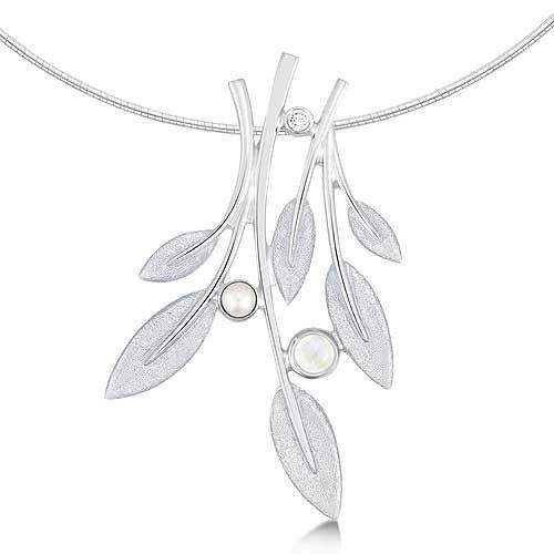 Sheila Fleet Silver Rowan Necklet ESNXX157-Ogham Jewellery