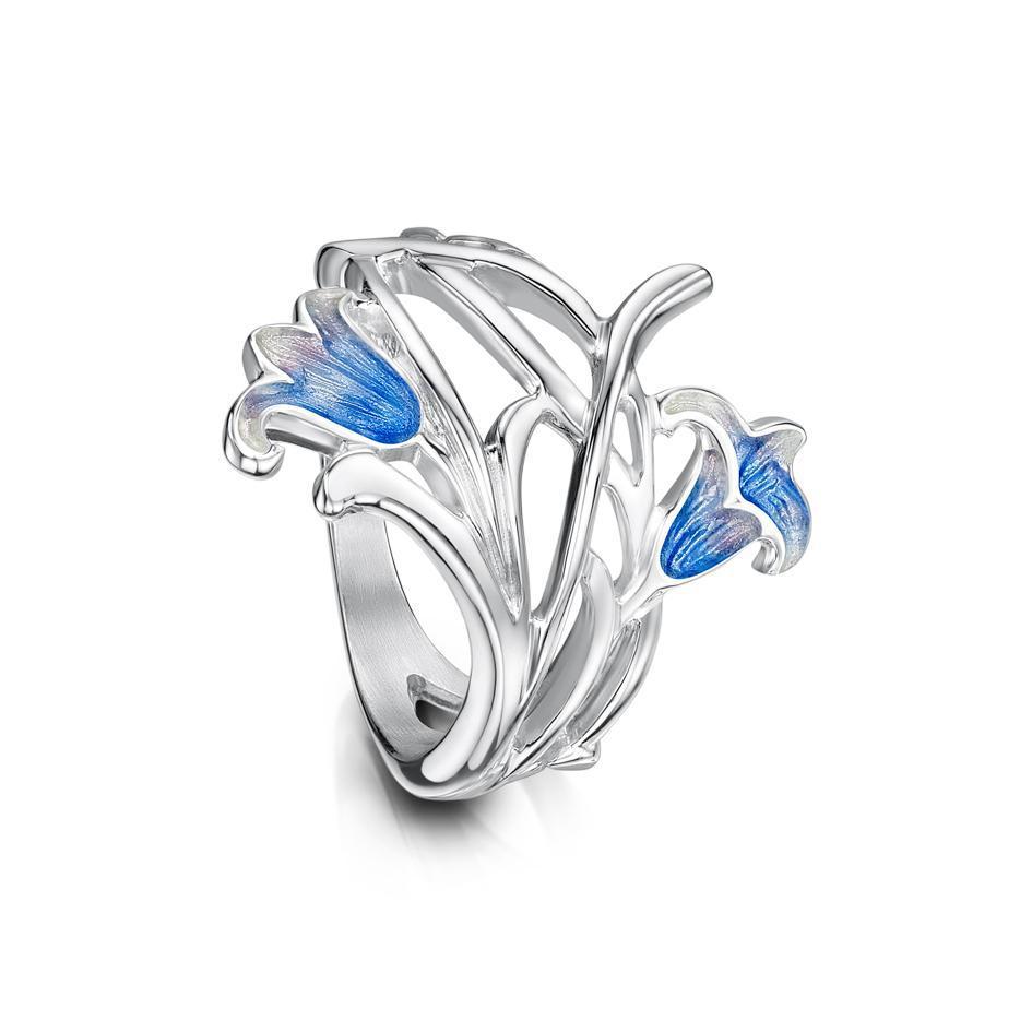 Sheila Fleet Silver And Enamel Bluebell Ring - ERX242-Ogham Jewellery