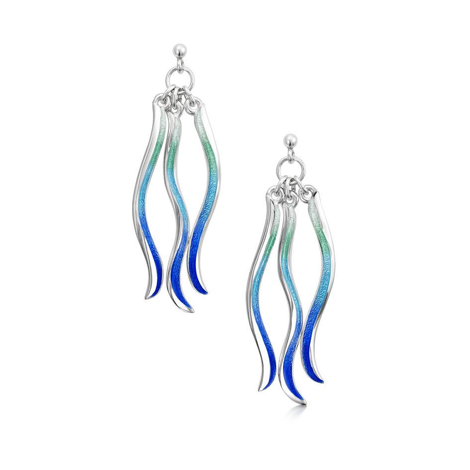 Sheila Fleet Silver and Enamel Drop Earrings - EEXXX171-Ogham Jewellery