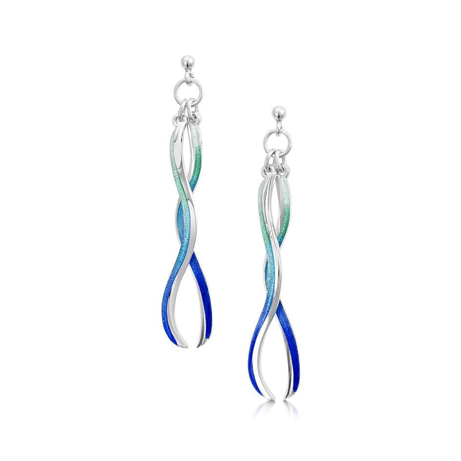 Sheila Fleet Silver and Enamel Earrings - EEXX170-Ogham Jewellery