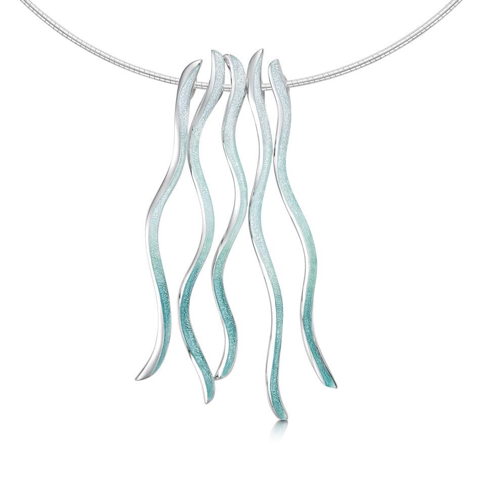 Sheila Fleet Silver and Enamel Necklet Atlantic Swell - ENXX170-Ogham Jewellery