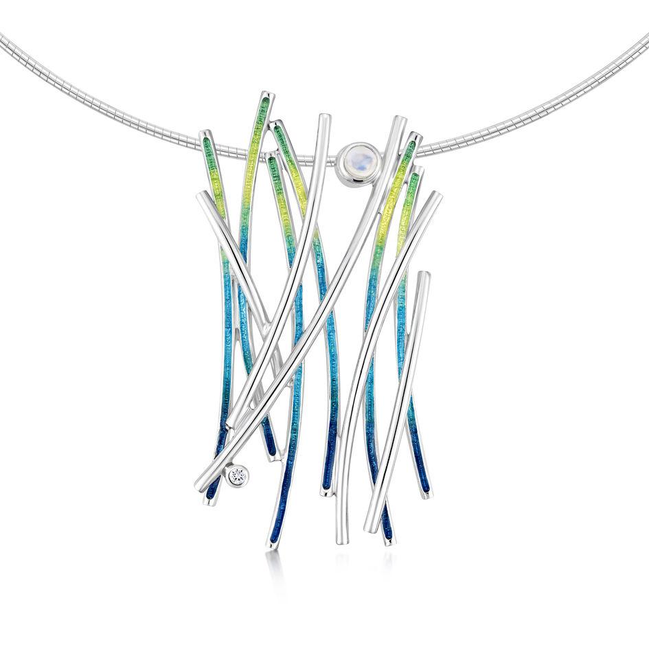 Sheila Fleet Silver and Enamel Necklet - ESNXX187-Ogham Jewellery