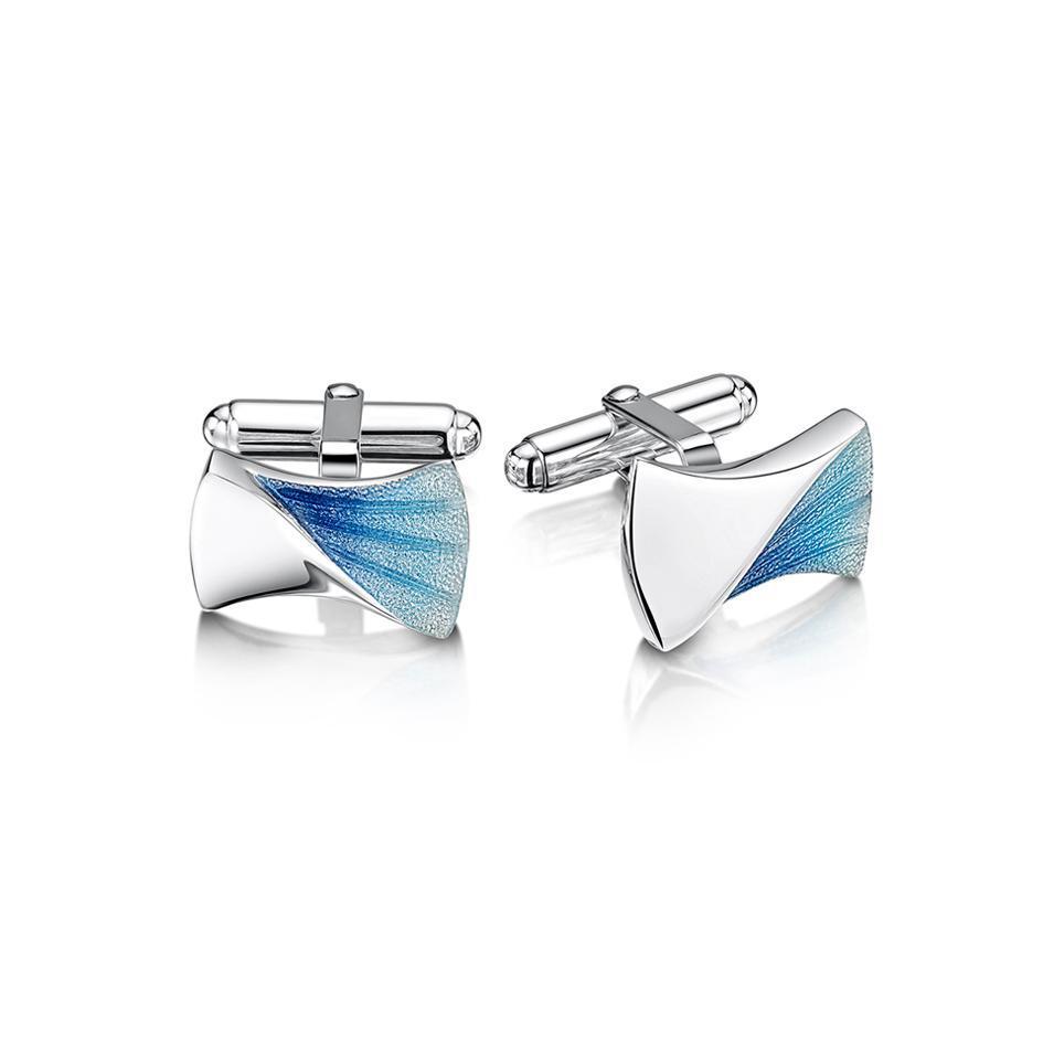 Sheila Fleet Silver And Enamel Symphony Cufflinks - ECL225-Ogham Jewellery