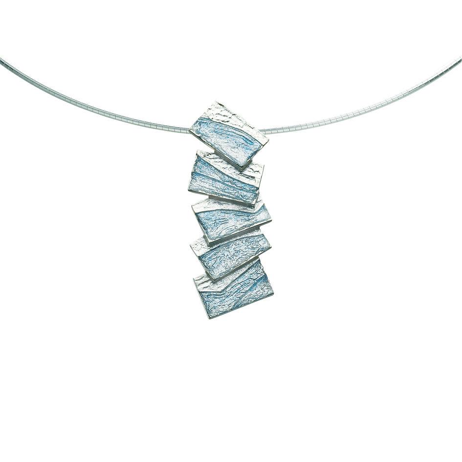 Sheila Fleet Silver & Enamel Flagstone Necklet - EN137-Ogham Jewellery