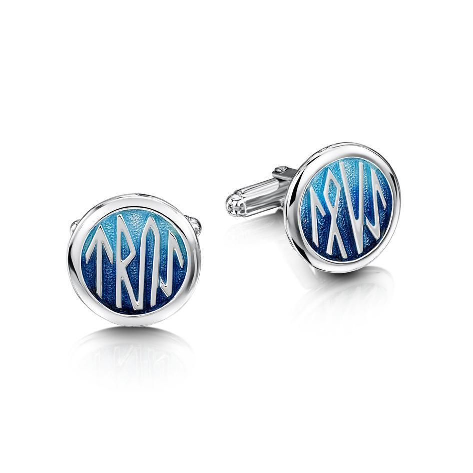 Sheila Fleet Silver & Enamel Runic Cufflink - ECLX34-Ogham Jewellery
