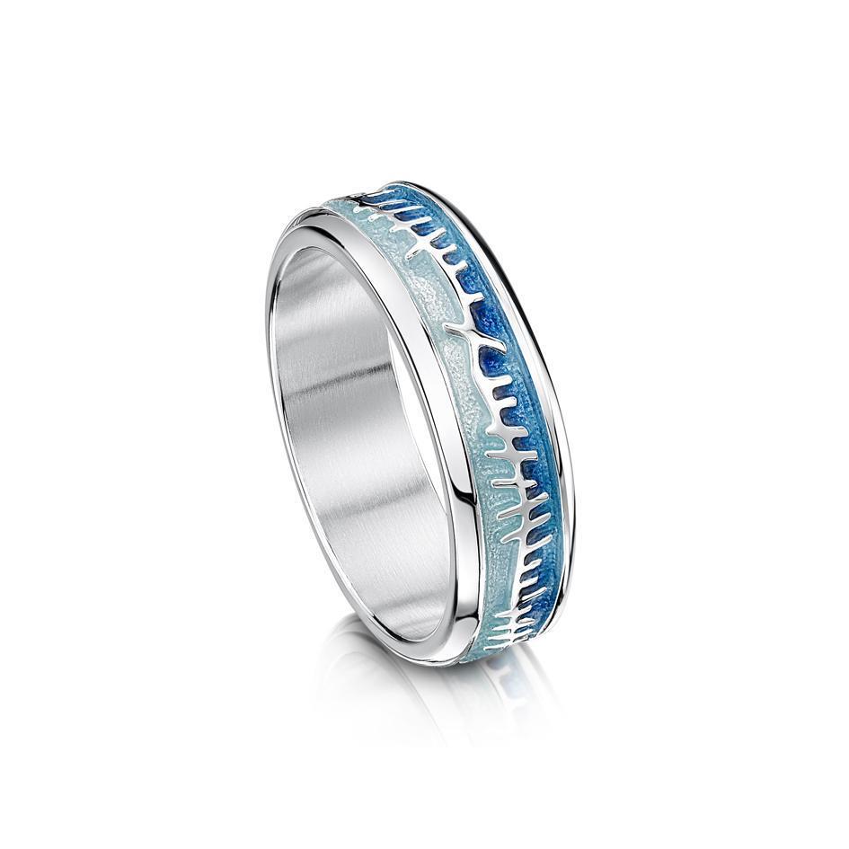 Sheila Fleet Silver & Enamel Skyran Ring - ER100-Ogham Jewellery