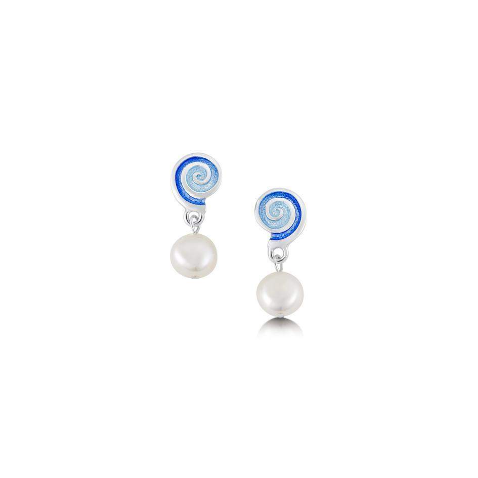 Sheila Fleet Skara Spiral Drop Earrings - ESEXX79-Ogham Jewellery