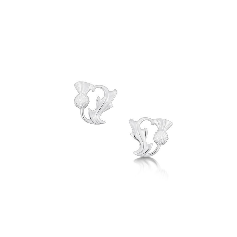 Sheila Fleet Sterling Silver Thistle Earrings - E57-Ogham Jewellery
