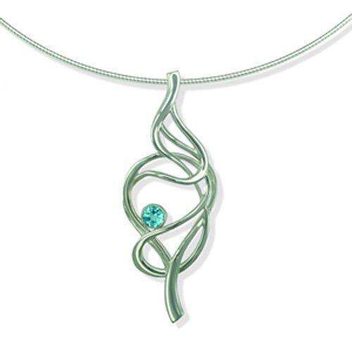 Silver or Gold Tidal Necklace - Moonstone, Blue Topaz or Peridot SNXX155-Ogham Jewellery
