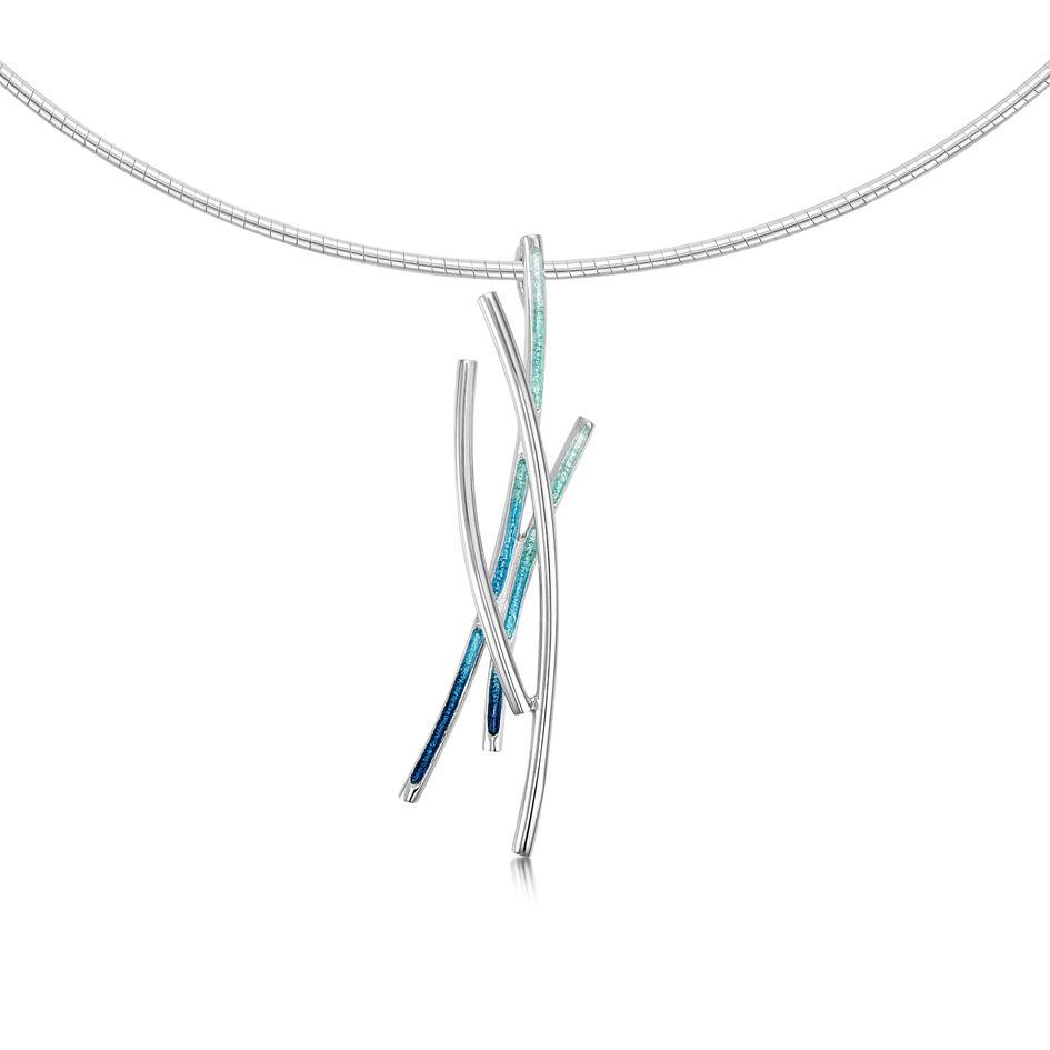 Sheila Fleet Wild Grasses Silver and Enamel Necklet - ENX186-Ogham Jewellery