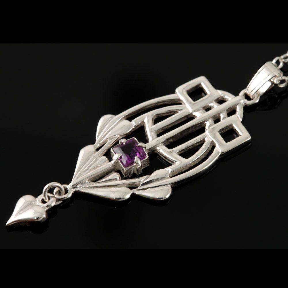 Shetland Glasgow Girls Sterling Silver Or Gold Amethyst Pendant - GP250-s-Ogham Jewellery