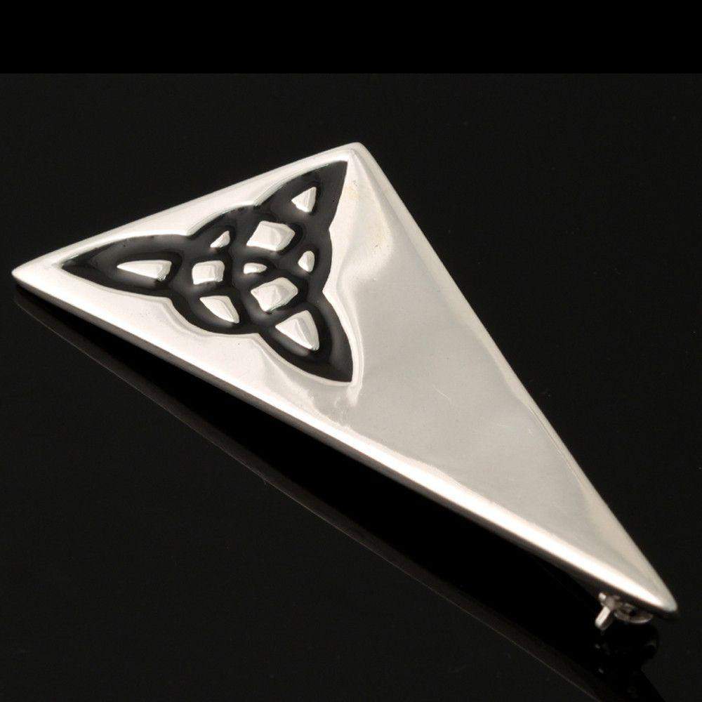 Shetland Jewellery Sterling Silver Triquetra Triangle Brooch B723-Ogham Jewellery