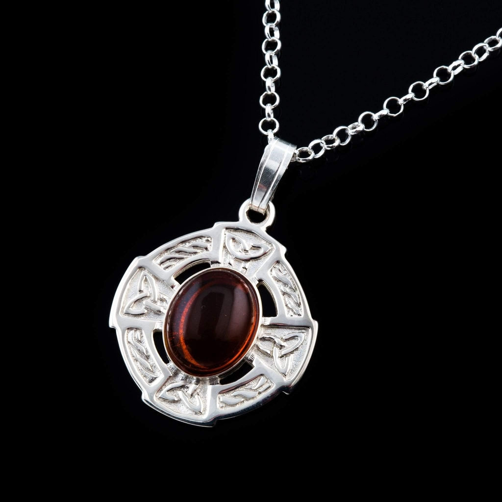 Shetland Silver or Gold Amber Celtic Pendant AP280-S-Ogham Jewellery