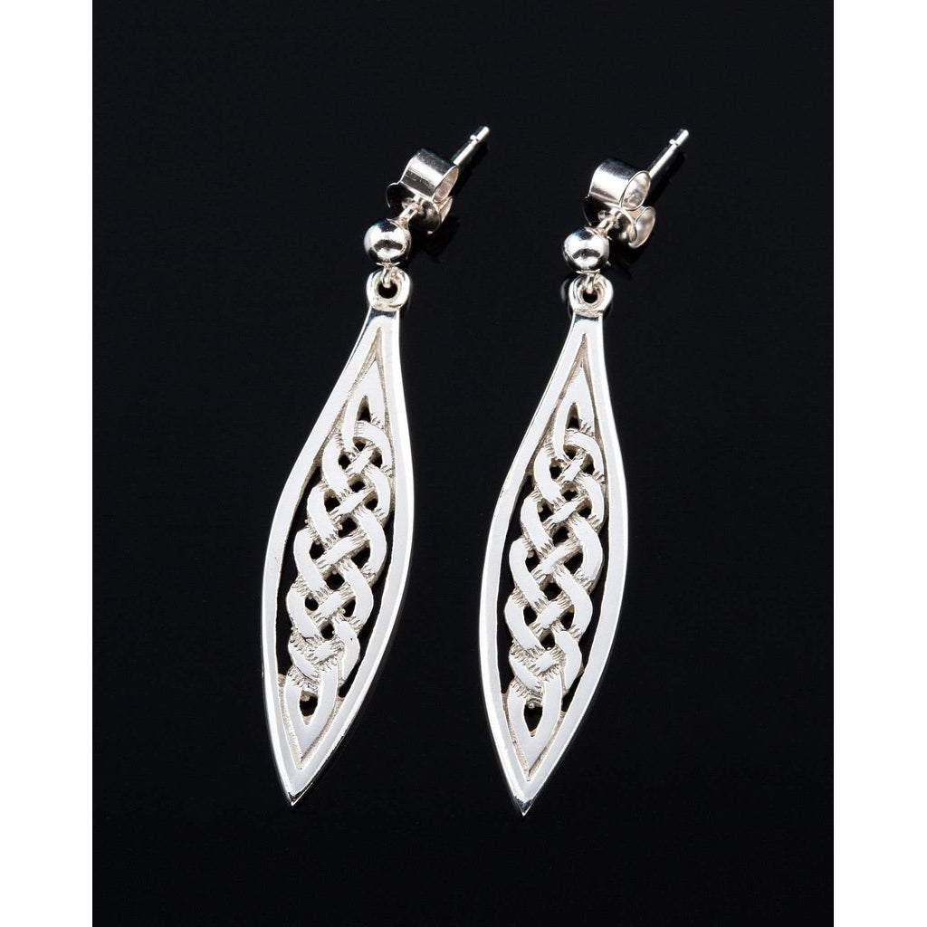 Shetland Silver Or Gold Celtic Earrings - E485-Ogham Jewellery