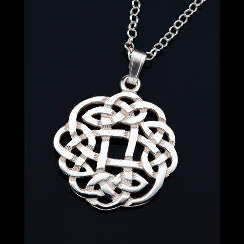 Yellow Gold Celtic Trinity Knot Charm Pendant Necklace