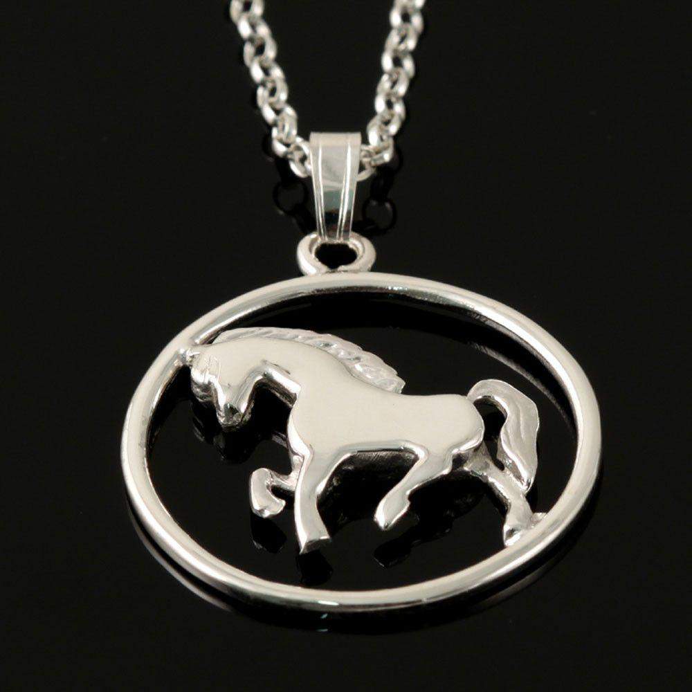 Shetland Silver Or Gold Prancing Pony Pendant - P17-s-Ogham Jewellery