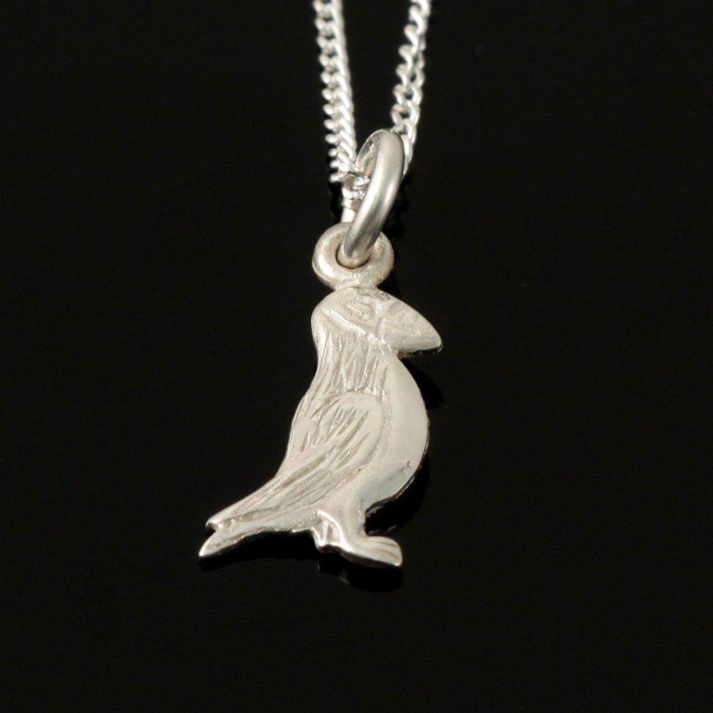 Shetland Silver Or Gold Puffin Pendant - P102-s-Ogham Jewellery