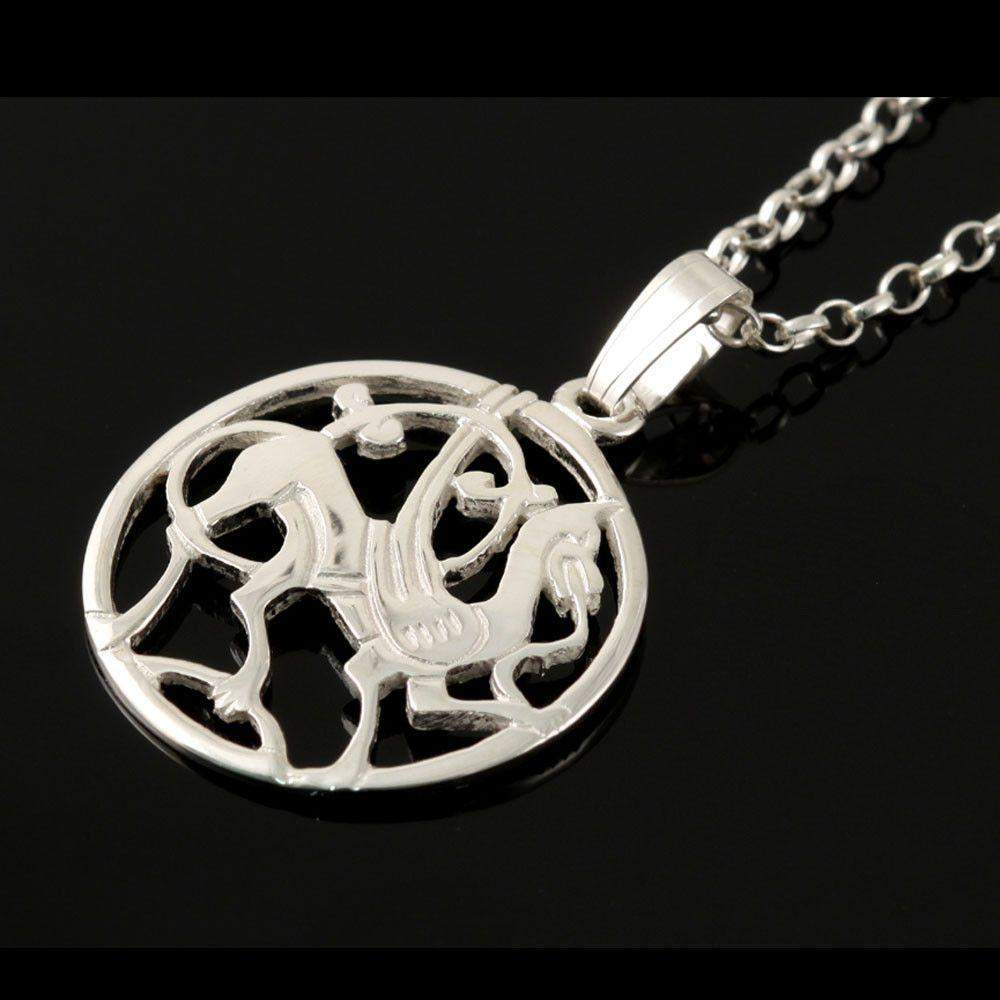 Shetland Silver or Gold Quendale Beast Pendant - P224-s-Ogham Jewellery