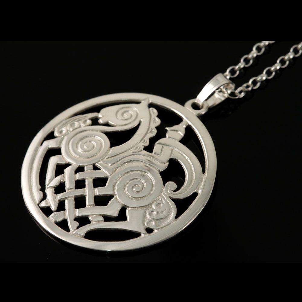 Shetland Silver Or Gold Sleipnir Pendant - P114-S-Ogham Jewellery
