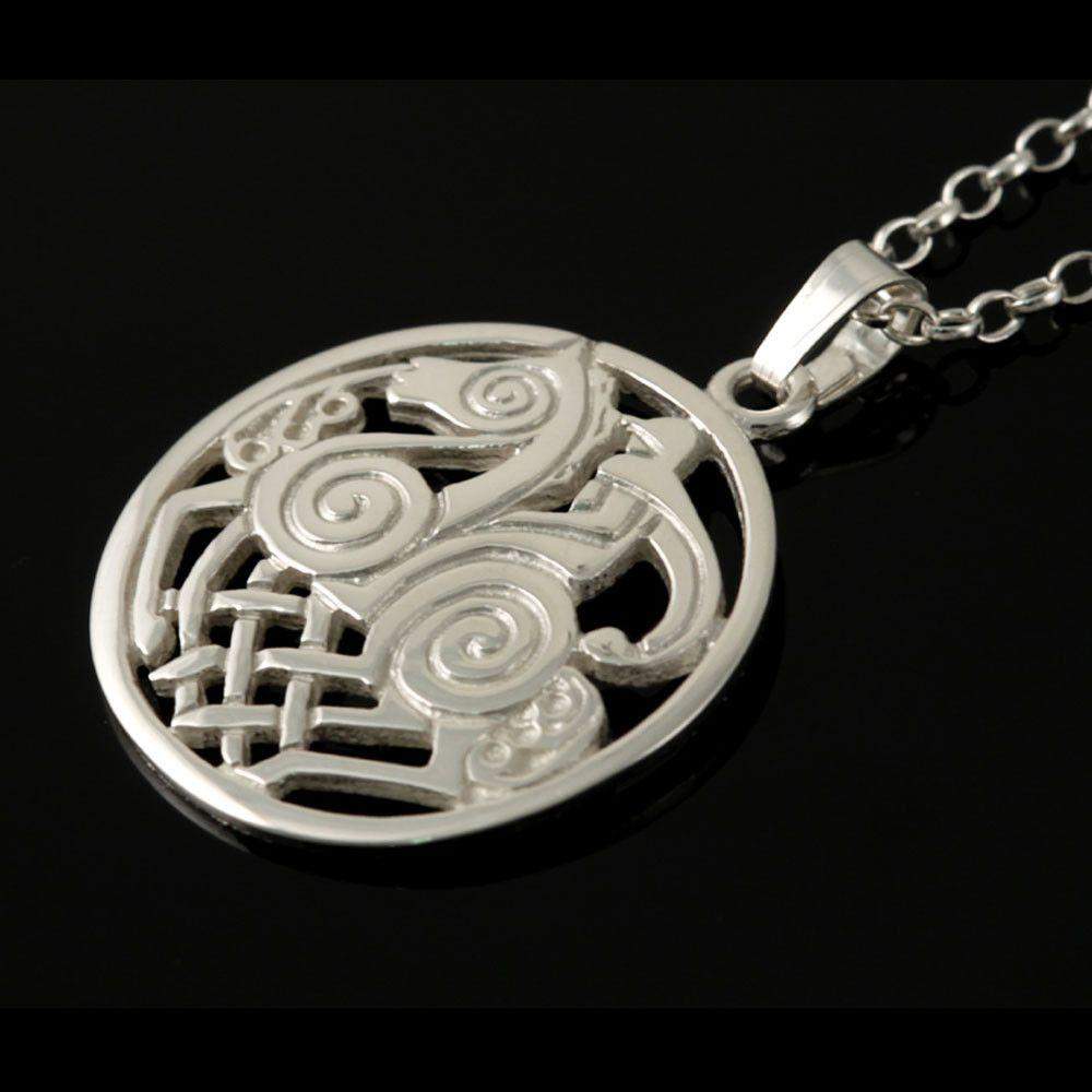 Shetland Silver Or Gold Sleipnir Pendant - P114-S-Ogham Jewellery