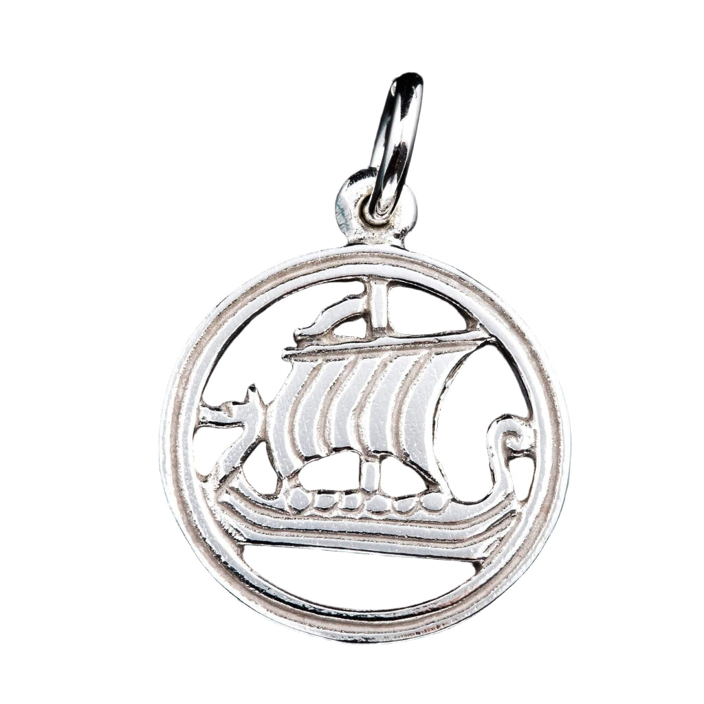 Shetland Silver Or Gold Viking Longboat Charm - CH9-s-Ogham Jewellery