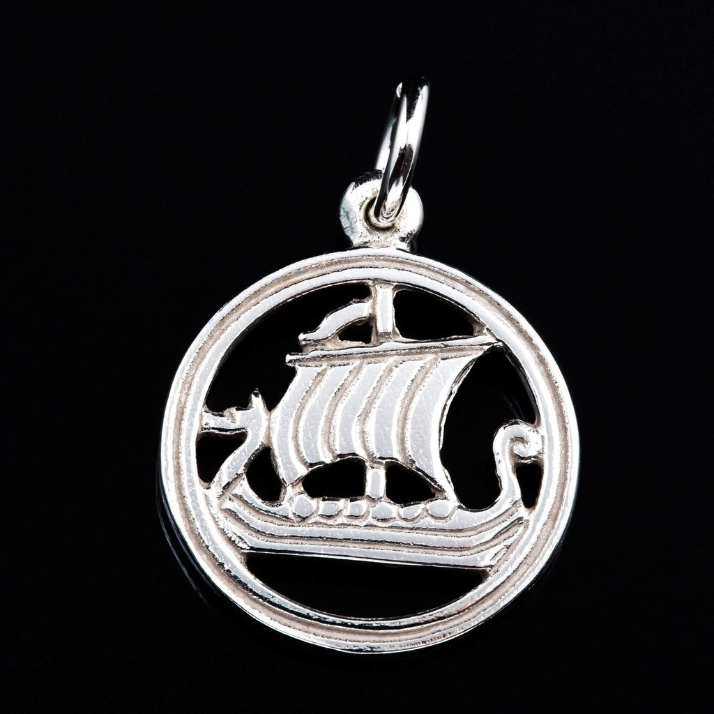 Shetland Silver Or Gold Viking Longboat Charm - CH9-s-Ogham Jewellery