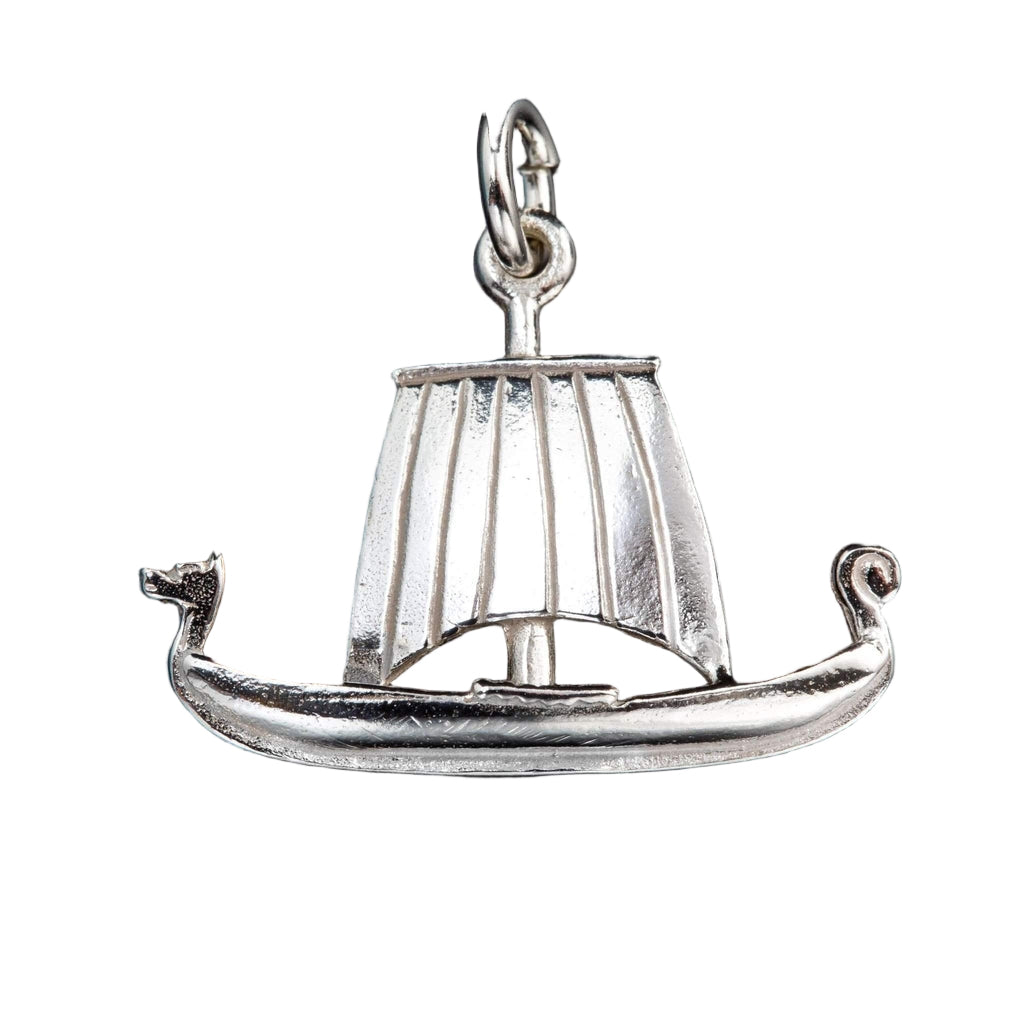 Shetland Silver Or Gold Viking Ship Charm - CH6-s-Ogham Jewellery