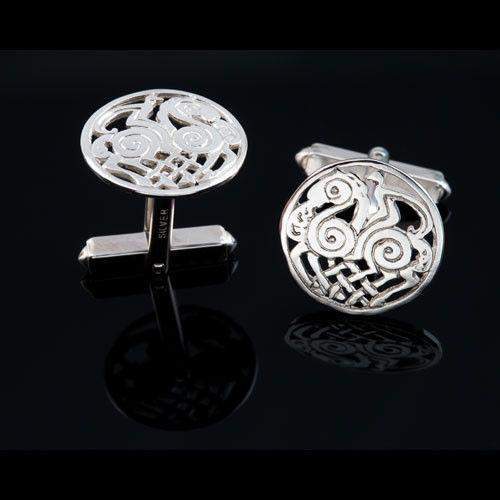 Shetland Silver Odin Cufflinks C1-Ogham Jewellery