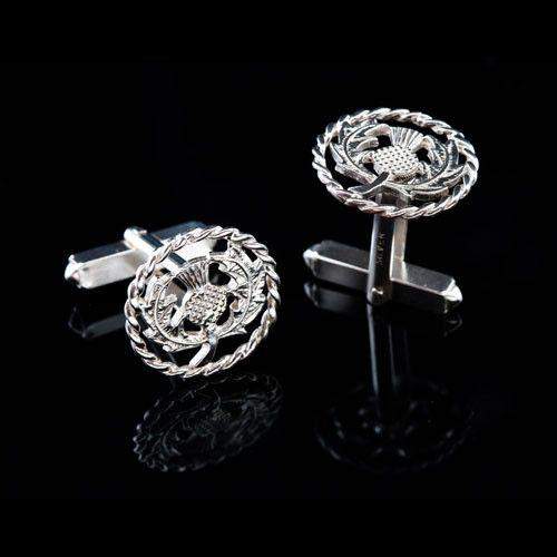 Thistle on sale cufflinks silver
