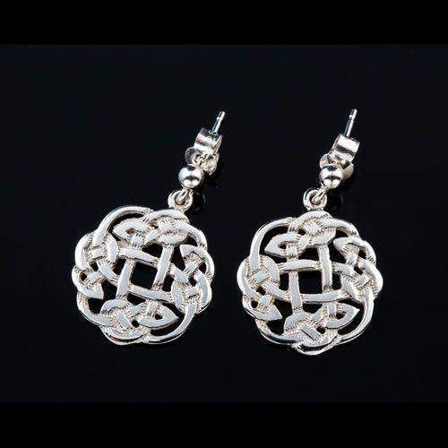 Shetland Sterling Silver Celtic Earrings E438D-Ogham Jewellery