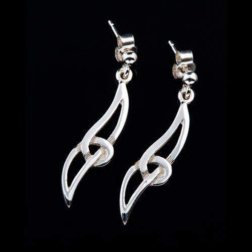 Shetland Sterling Silver Celtic Earrings E451-Ogham Jewellery
