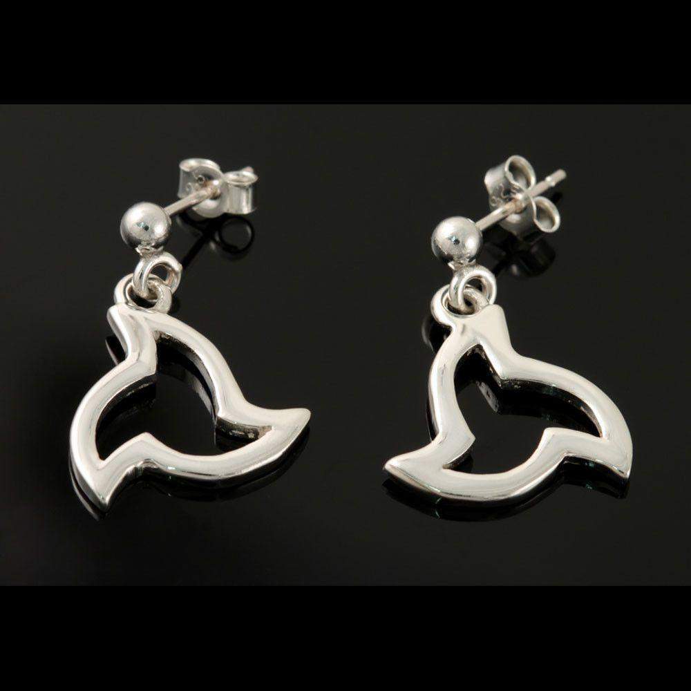 Shetland Sterling Silver Celtic Fire Earrings - CFEO4-S-CF-Ogham Jewellery